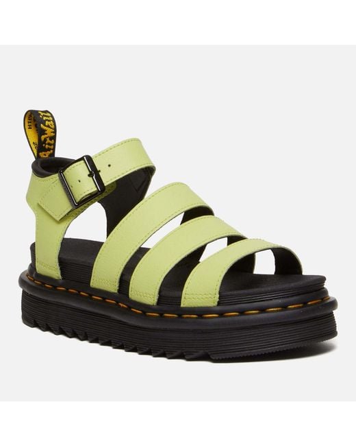 Dr. Martens Green Blaire Leather Strappy Sandals