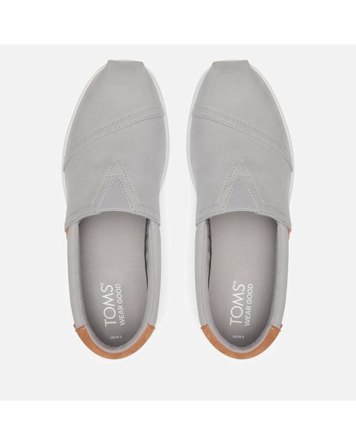 TOMS White Alpargata Forward Twill And Suede Pumps for men