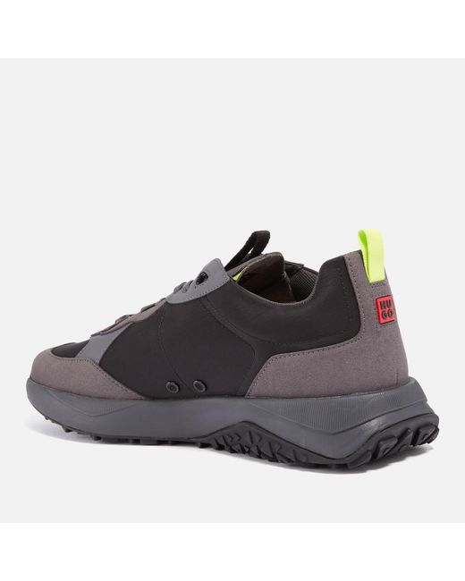 HUGO Gray Kane Runn Mfny N Shell And Faux Suede Trainers for men