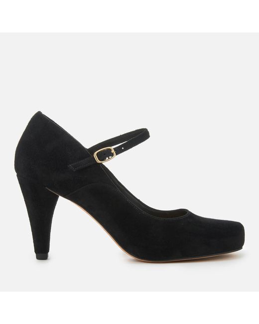 Clarks Dalia Lily Suede Mary Jane Heels in Black | Lyst UK