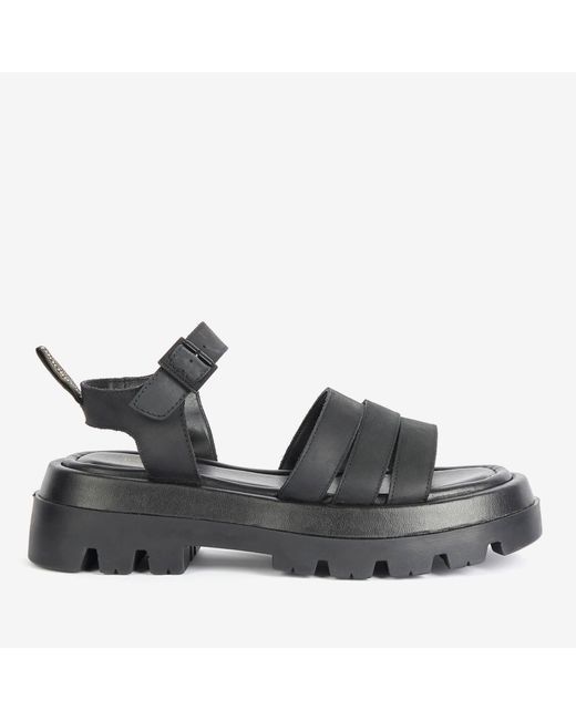 Barbour Leather Sandals in Black | Lyst