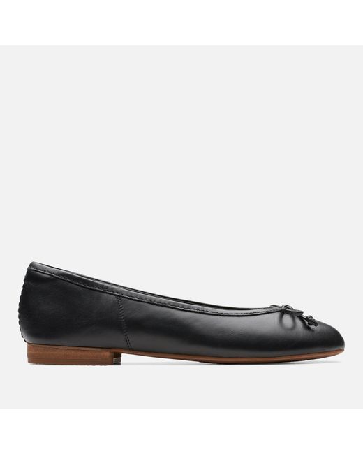 Clarks Black Fawna Lily Leather Ballet Flats