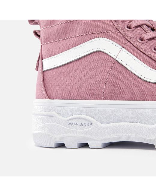 Vans Pink Sentry Sk8-hi Suede And Canvas-blend Trainers