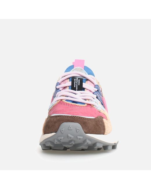 Flower Mountain Pink Yamano 3 Suede And Shell Trainers