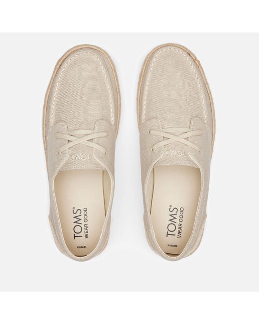 TOMS Natural Cabo Canvas And Rope Boat Shoes for men