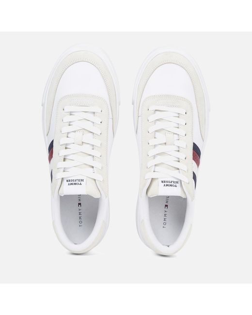 Tommy Hilfiger White Leather Cupsole Trainers for men