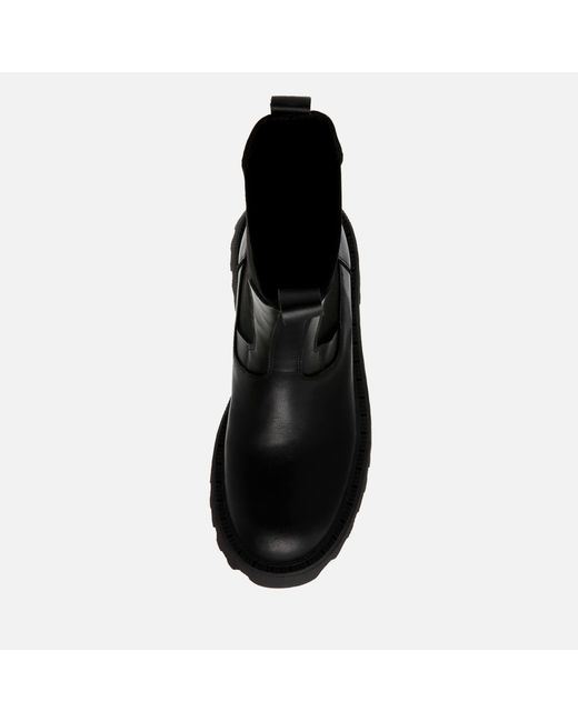 Steve Madden Black Obtain Leather Chelsea Boots