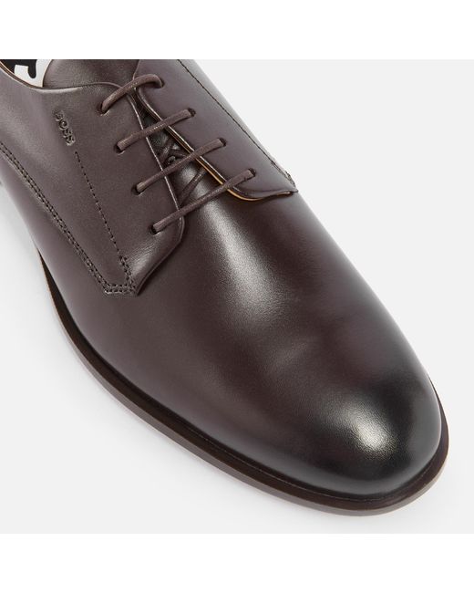 Boss Brown Colby Leather Derby Shoes for men
