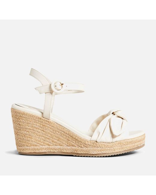 Ted Baker White Bryanah Wedged Leather Sandals