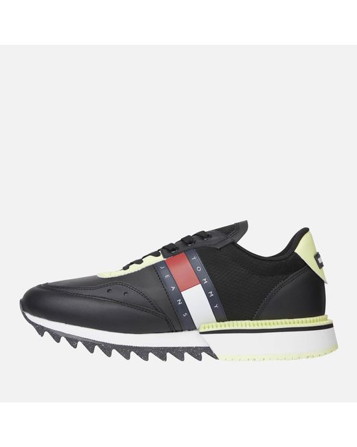 Tommy Hilfiger Black Leather Running-style Trainers for men