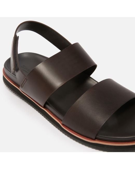 Dune Brown Idda Utilitarian Strap Leather Sandals for men