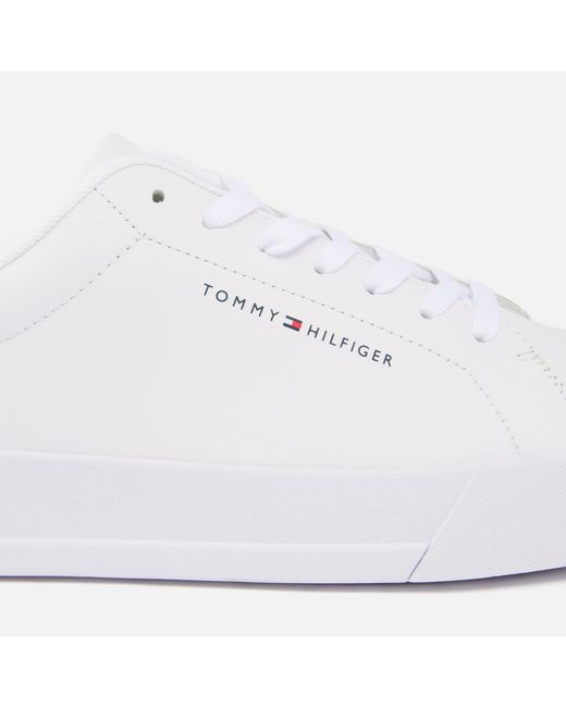 Tommy Hilfiger White Leather Court Trainers for men