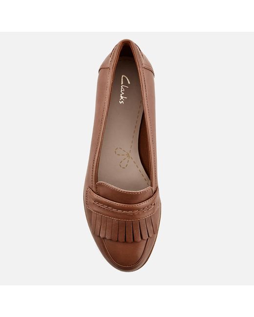 Clarks Andora Crush Leather Loafers in Brown | Lyst Australia