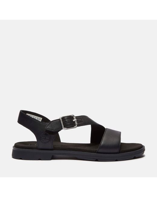 Timberland Calista Bay Backstrap Sandal For Women In Black, Woman, Black, Size: 3.5
