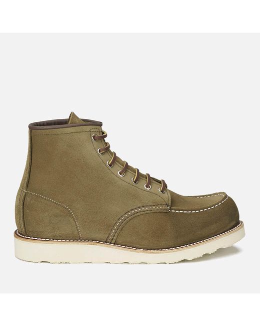 Red Wing Green 6 Inch Moc Toe Leather Lace Up Boots for men