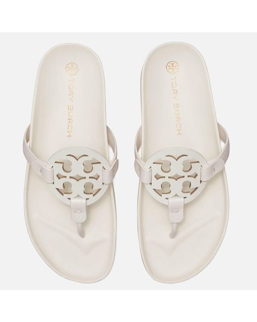 Tory Burch Miller Cloud Toe Post Sandals in White | Lyst UK