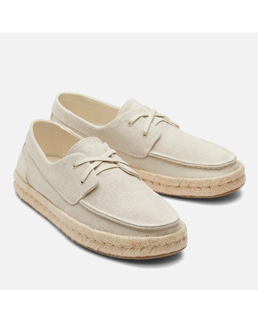 TOMS Natural Cabo Canvas And Rope Boat Shoes for men