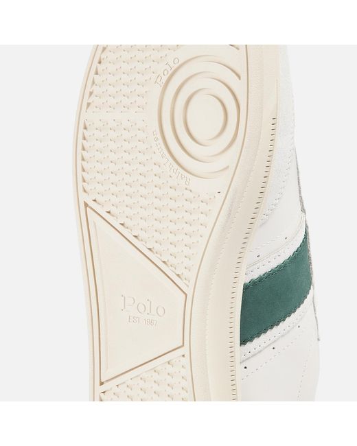 Polo Ralph Lauren White Heritage Area Leather Trainers for men