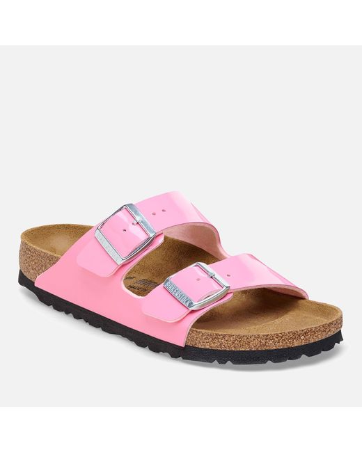 Birkenstock Pink Arizona Patent-leather Slim-fit Sandals