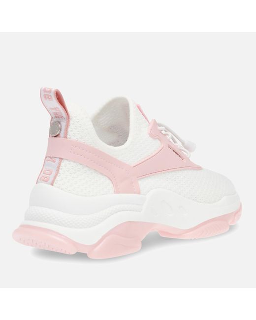 Steve Madden Pink Match-e Mesh And Faux Leather Trainers
