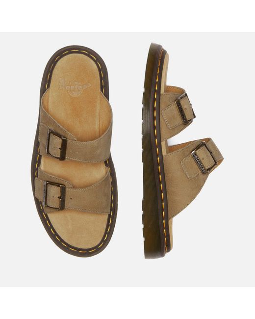 Dr. Martens Brown Josef Double Strap Leather Sandals for men