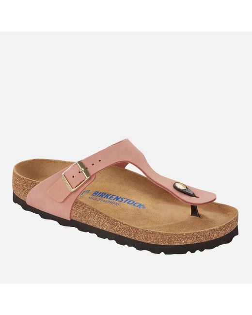 Birkenstock Brown Gizeh Slim-fit Nubuck Toe-post Sandals
