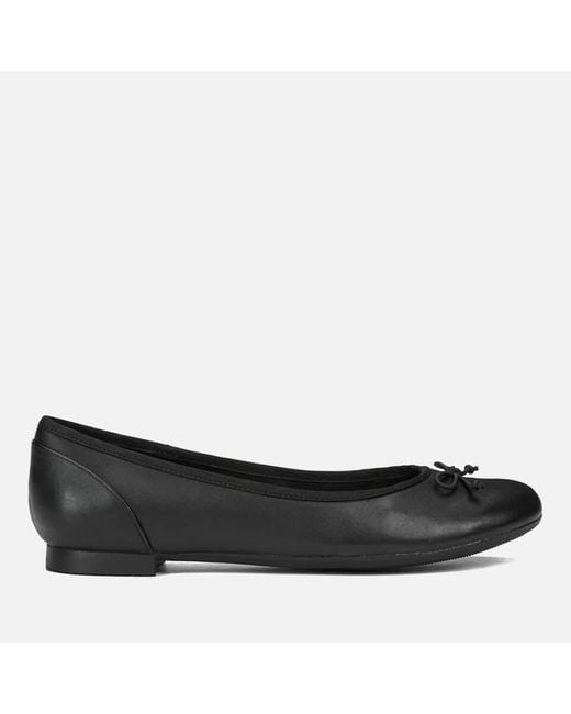 Clarks Leather Ballet Flats in Black | Lyst