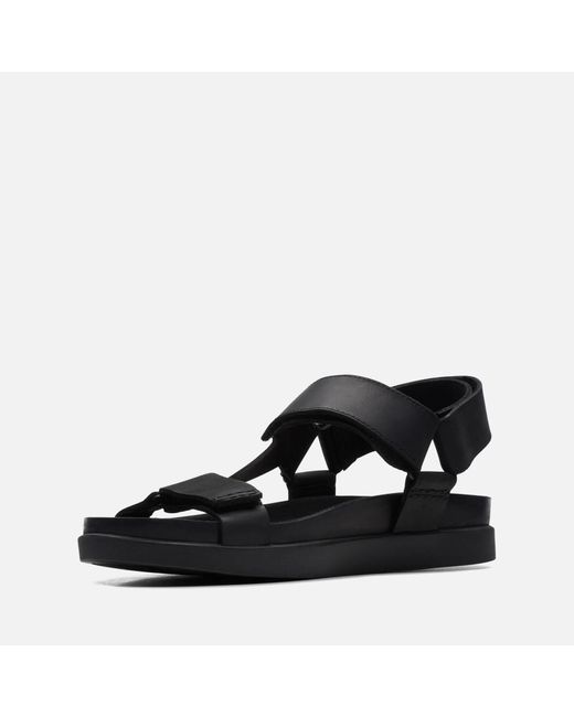 Clarks Sunder Range Leather Sandals in Black for Men | Lyst