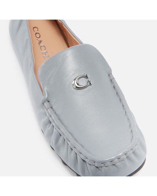 COACH Gray Ronnie Leather Loafers