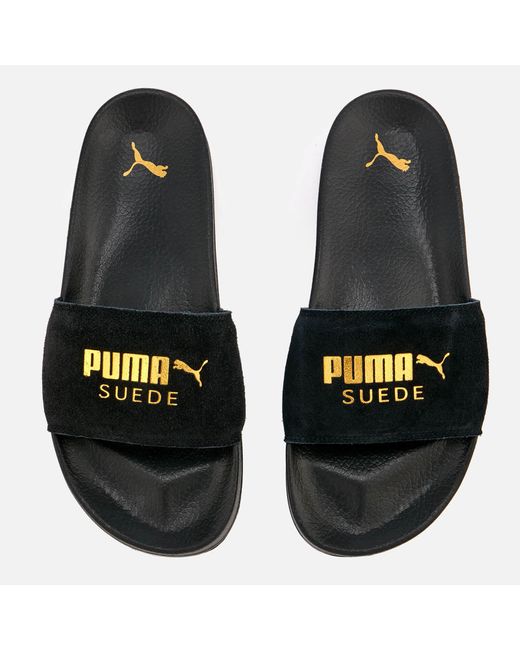 PUMA Leadcat Suede Slide Sandals in Black | Lyst Canada