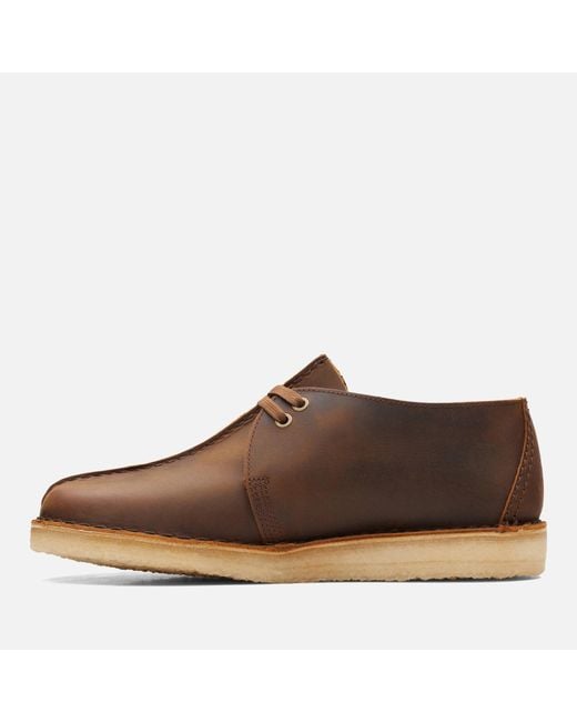 Clarks Brown Desert Trek Shoes for men