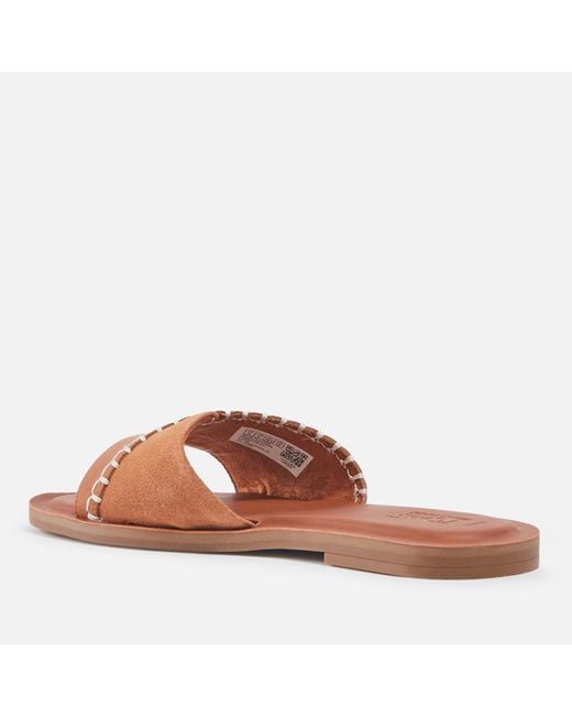 TOMS Brown Shea Leather And Suede Sandals