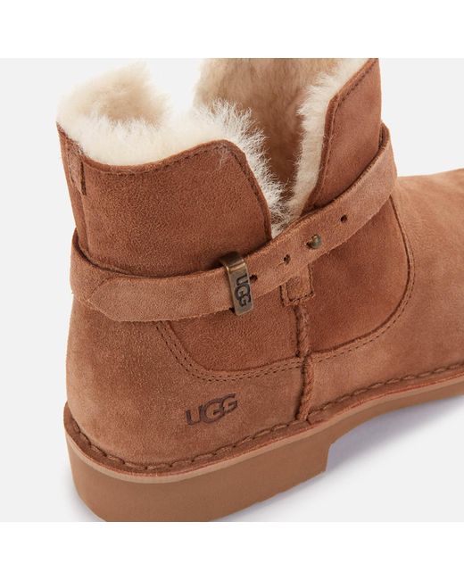 UGG Elisa Suede Ankle Boots in Brown | Lyst