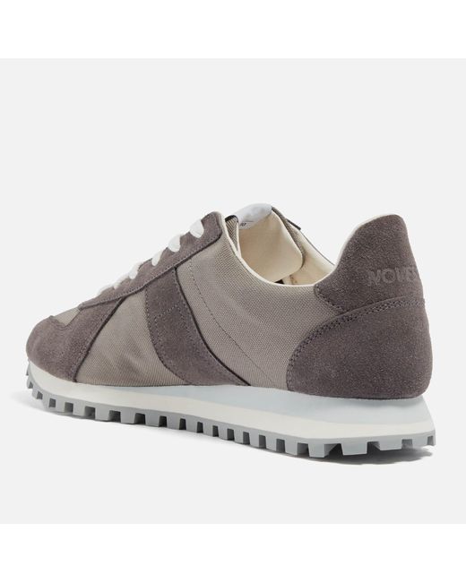 Novesta Gray Gat Trail Canvas And Suede Running Style Trainers for men