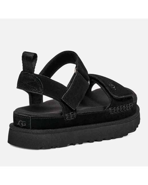 Ugg Black Goldenstar Strappy Suede Sandals