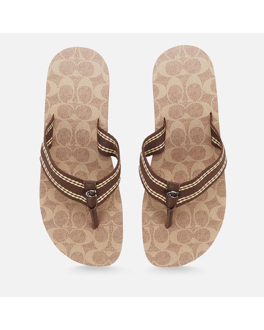 coach signature flip flops