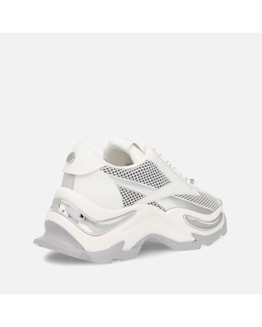 Steve Madden White Zoomz Mesh And Faux Leather-blend Trainers