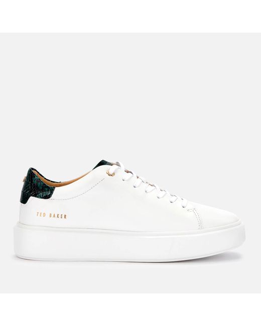 Ted Baker Pixie Leather Flatform Trainers in White | Lyst Canada