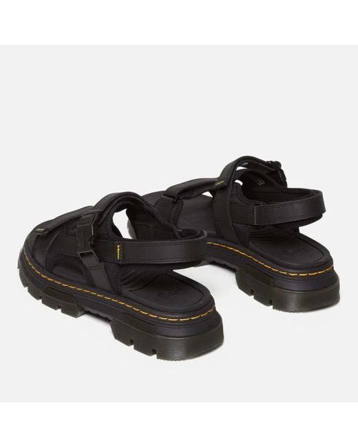 Dr. Martens Black Forster Leather Multi Strap Sandals
