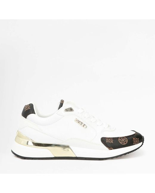 Guess Moxea Leather Running Style Trainers in White - Lyst