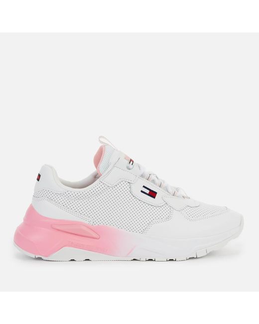 Tommy Hilfiger Denim Chunky Tech Gradient Running Style Trainers in White |  Lyst Canada
