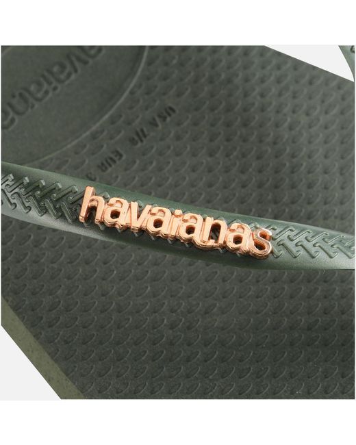 Havaianas Green Slim Square Rubber Flip Flops