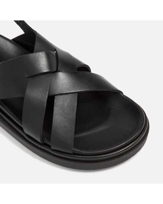 Alohas Black Trunca Leather Padded Sandals