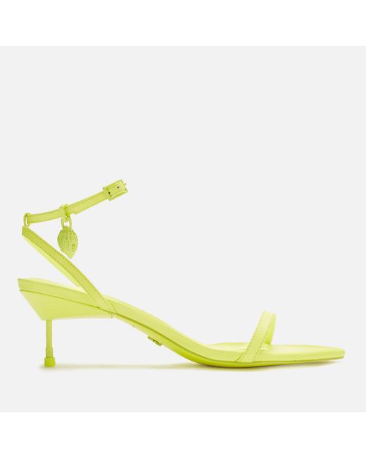 Kurt Geiger Leather Shoreditch Barely There Heeled Sandals in Yellow | Lyst