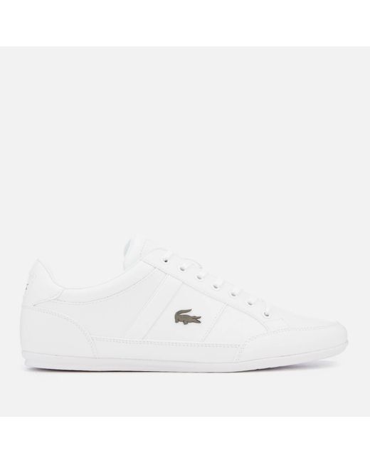 Lacoste Chaymon Bl 1 Leather Low Profile Trainers in White for Men - Lyst