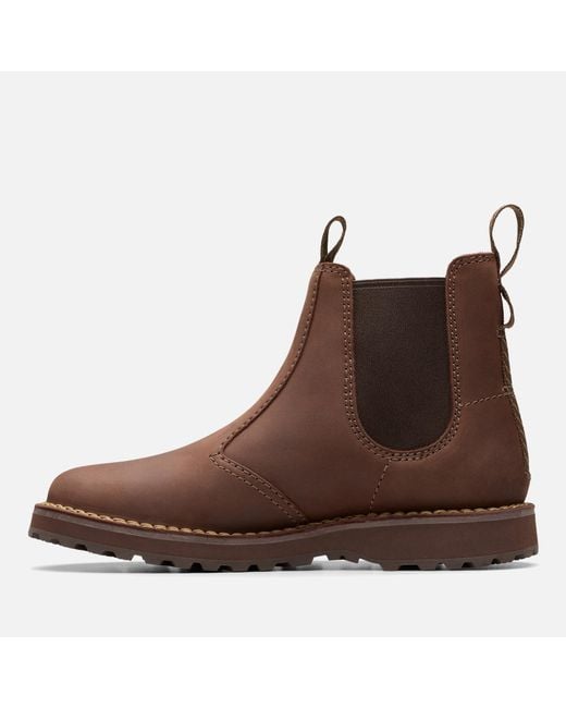 Clarks Brown Solsbury Easy Leather Chelsea Boots for men