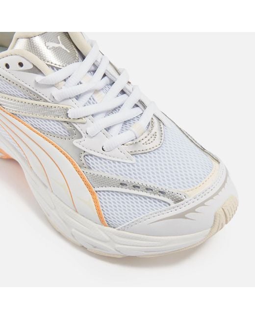 PUMA White Morphic Mesh Trainers