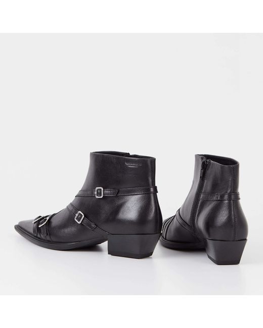Vagabond Black Cassie Leather Ankle Boots