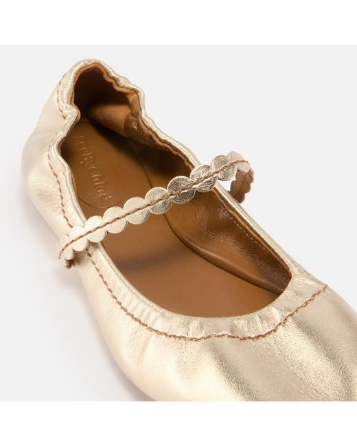 See By Chloé Natural Kaddy Leather Ballet Flats