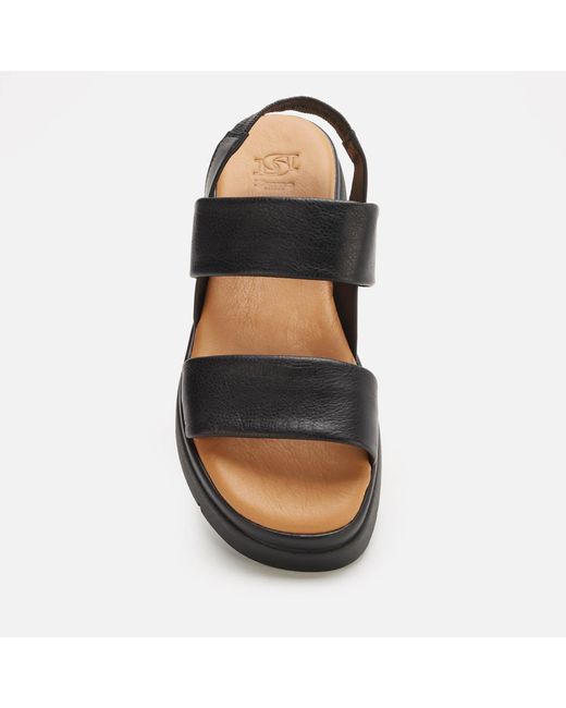 Dune Black Location Leather Flatform Sandals